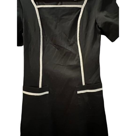 Carrie Hutton Women's Black & White Lined Short Sleeves Mini Dress Size 8 - Picture 3 of 7